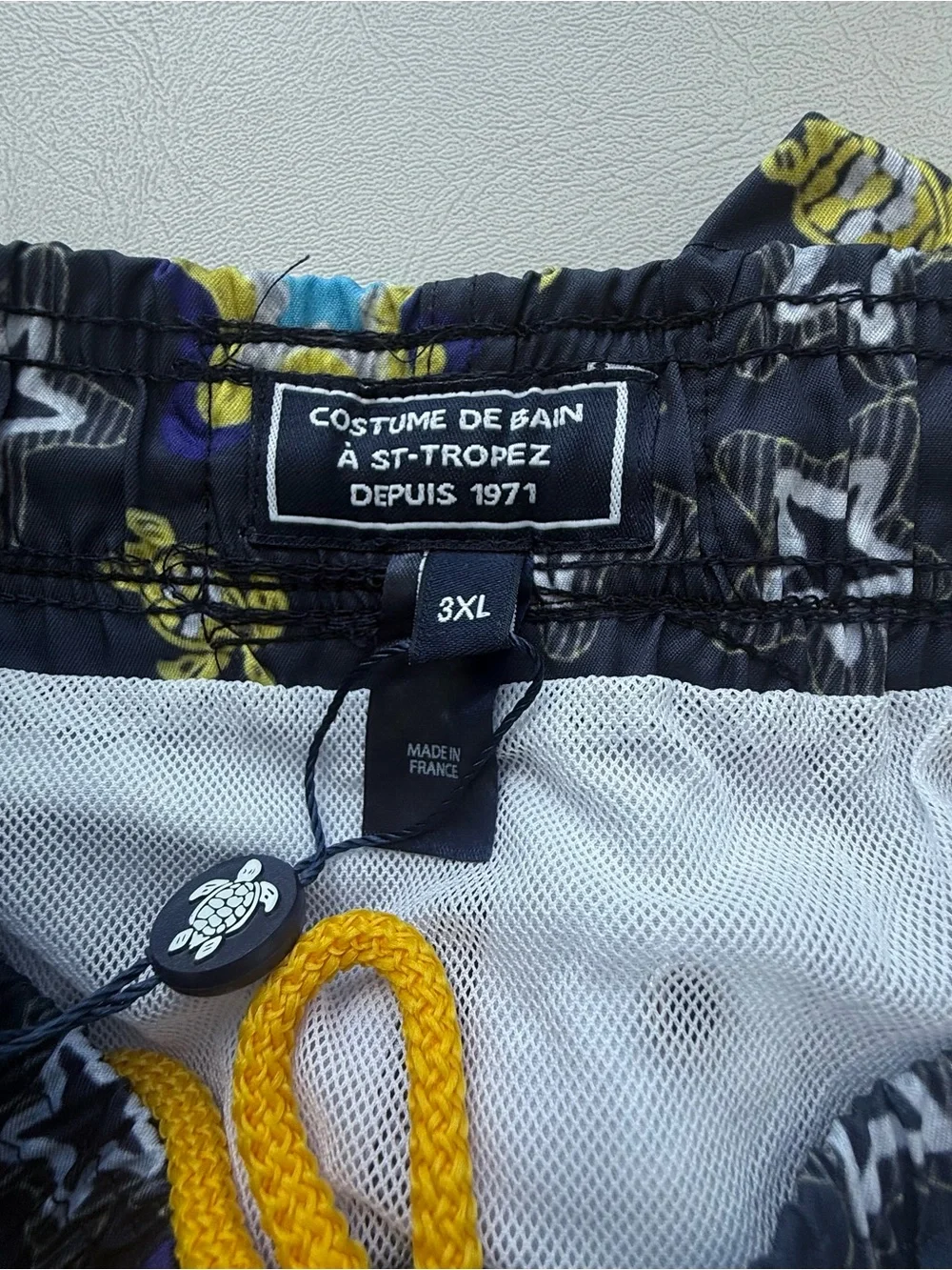 Swimwear Trunks Vilebrequin XXXL blue yellow Turtle with wet Bag NWT